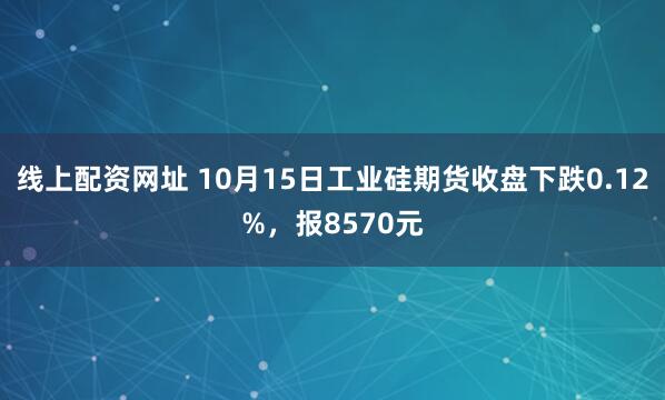 线上配资网址 10月15日工业硅期货收盘下跌0.12%，报8570元